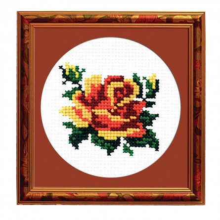 Набор для вышивания по канве "Роза", 8*8 см фото 1