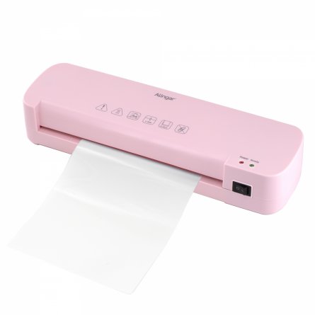 Ламинатор для дома и офиса А4 Alingar, розовый, толщина пленки 70-125 мкм, скорость 260 мм/мин, свет. индикация, разогрев 3-4 мин,3 шт пленки в наборе фото 2