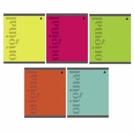 Тетрадь 36 л., А5, клетка, Alingar "Original", скрепка, офсет, мелованная бумага, 5 дизайнов в пленке т/у фото 1