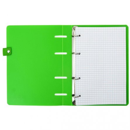 Тетрадь 80л., А5,  клетка, Апплика, кольца, обложка пластик, держат. для ручки,"Зеленый" Неоновый 5 цветов фото 1