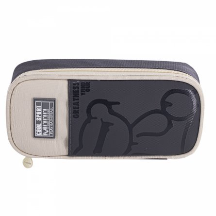 Пенал - косметичка Alingar, ткань, молния, 1 откидная планка, боковой карман, 210 х 85 х 40 мм, "CREATNESS", микс (корич, тем-серый, бирюзовый) фото 3