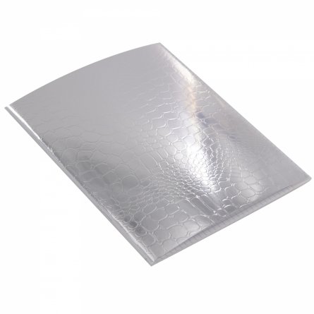Тетрадь 48л., А5, клетка, Alingar "Silver Croco metallic", скрепка, дизайнерский картон, тиснение, блок офсет, 100% белизна фото 2