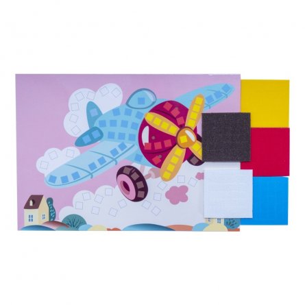 Набор для творчества мягкая мозаика, самоклеящие детали, Lori, 160х10х270 мм, европодвес, "Самолетик" фото 2