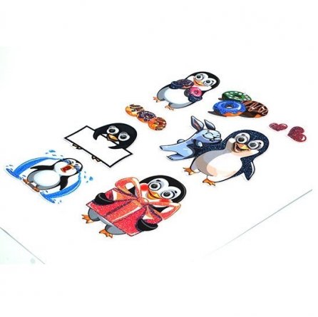 Декоративные наклейки Апплика, с подвижными глазками, пакет с европодвесом, "Веселые пингвинята" фото 2