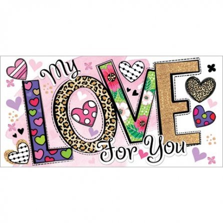 Конверт для денег Мир открыток " My Love. For you ", 165х85мм, блестки фото 1