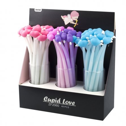 Ручка подарочная шариковая Alingar "Cupid Love", 0,7 мм, синяя,  круглый, цветной, пластиковый soft корпус, картонная упаковка фото 1