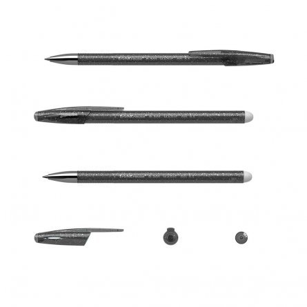 Ручка гелевая Erich Krause "R-301. Magic Gel", 0,5 мм, черная, стираем. чернила, иметал. наконечник, грип, круглый, тонирован. пластик. корпус фото 3