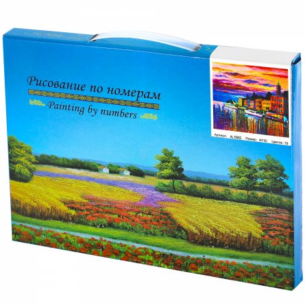 Картина по номерам Alingar, холст на подрамнике, 40х50 см, 19 цветов, с акриловыми красками, "Город на реке" фото 2
