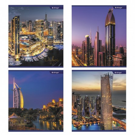 Тетрадь 48л., А5, линия, Alingar "Дубай", скрепка, мелованный картон (стандарт), блок офсет, 2 дизайна в пленке т/у фото 1