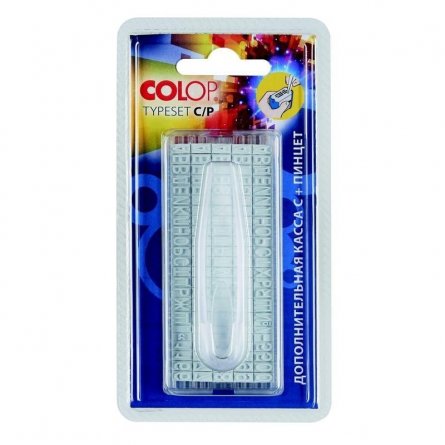 Касса букв, цифр и символов COLOP, h 6,5 мм, с пинцетом фото 1
