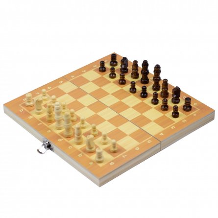 Набор 3 в 1, " Шахматы, шашки, нарды", деревянный, 24,5*13*4 см фото 1