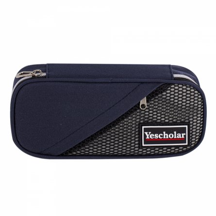 Пенал - косметичка Alingar, ткань, молния, боковой карман, 1 откидная планка, 215 х 85 х 45 мм, "Yescholar", темно-синий, европодвес фото 1