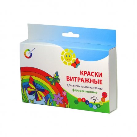 Краска акриловая Экспоприбор,7 цветов, блок-тара "Флуоресцентные" фото 1