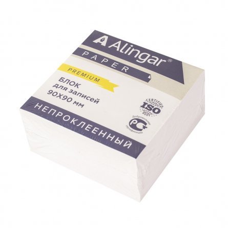 Блок бумажный для записей Alingar "Премиум", 9*9*5 см, белый, непроклееный фото 1