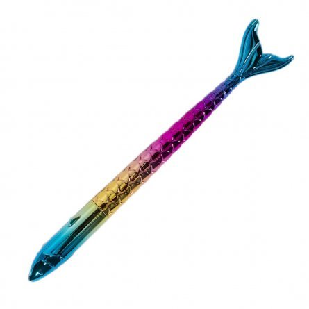 Ручка шариковая Alingar "Хвост русалки", 0,5 мм, синяя, цветной рефленный пластиковый корпус фото 3
