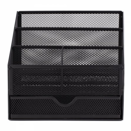 Подставка-органайзер д/канцтоваров, Alingar, металлическая, 23*20*15 см, 5 отделений, выдвижной ящик фото 4