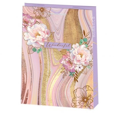 Пакет подарочный бумажный Мир открыток (XL)  32,5*45 см "Милые цветы", ламинация фото 1