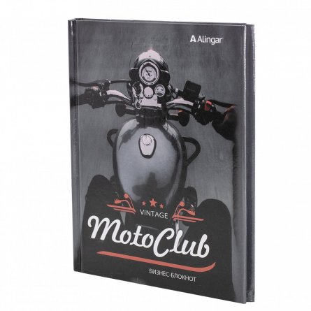Бизнес-блокнот 80 л., А5, Alingar, 7БЦ, "Мотоклуб", клетка, ламинация фото 2