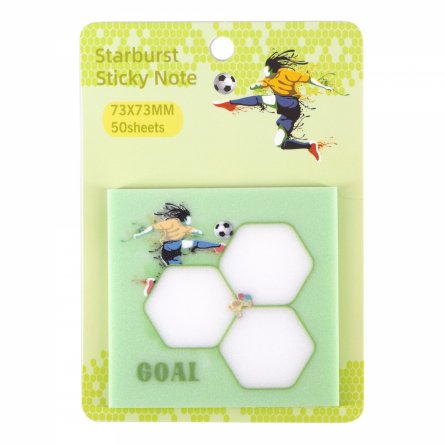 Прозрачные стикеры для заметок с клеевым краем, Alingar, 73 х 73 мм, 50 л., покрытие starlight touch, "GOAL", салатовый, водонеприниц., европодвес фото 1