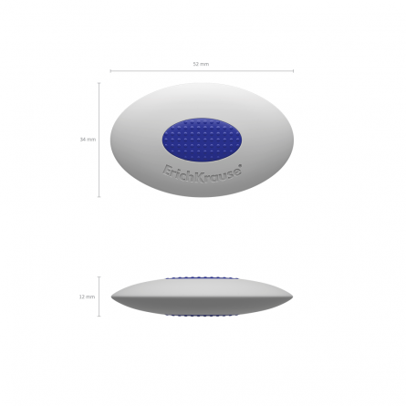 Ластик Erich Krause "Smart Oval", термопластичная резина, овальный, белый, 50*34*12 мм, с пластиковым держателем, картонная упаковка фото 3