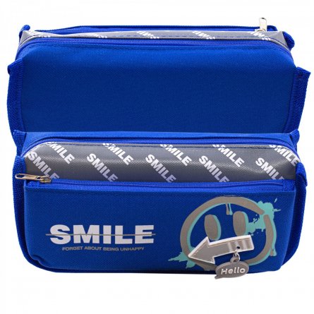 Пенал - косметичка, Alingar, ткань, молния, боковой карман, 90 х 200 мм, "Smile",  ассорти (смайлик, надпись SMILE) фото 2