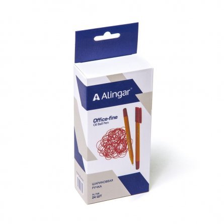Ручка шариковая Alingar "Offis-fine", 0,5 мм, красная, игольчатый наконечник, трехгранный, оранжевый, пластиковый корпус, картонная упаковка фото 2
