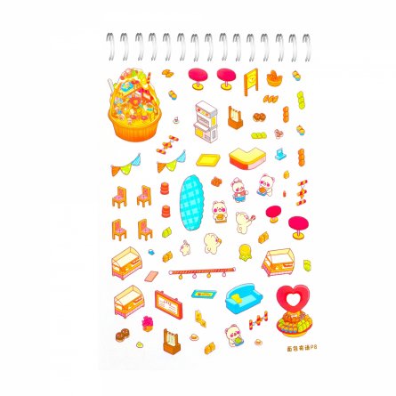 Наклейки для творчества - антистресс блокнот, 135*195 мм, "Sticker Collection", MINI, 3D стикеры, 20 комнат, 20 листов с наклейками, пакет с европодв. фото 31