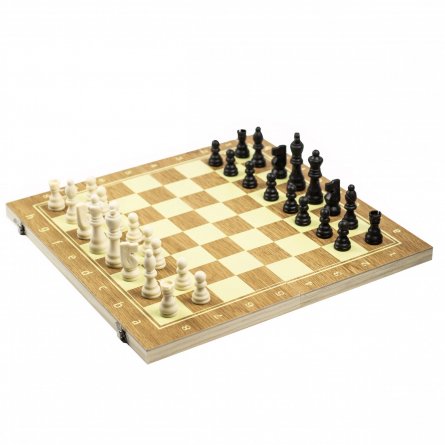 Набор 3 в 1, " Шахматы, шашки, нарды", деревянный, 34*18*3,5 см фото 1
