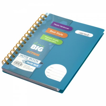 Тетрадь 120л., А5, клетка, Alingar, гребень , пластиковая обложка с информ. окном, цветные пластиковые разделители, ассорти 4 цвета фото 6