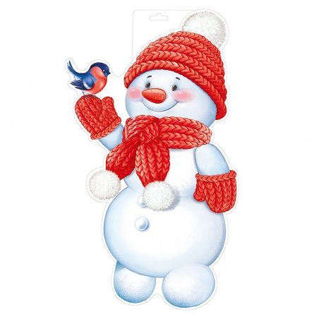 Плакат "Снеговик со снегирем" фото 1