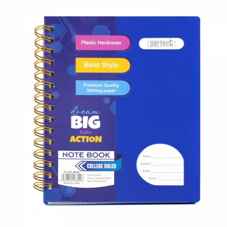 Тетрадь 120л., А5, клетка, Alingar, гребень , пластиковая обложка с информ. окном, цветные пластиковые разделители, ассорти 4 цвета фото 4