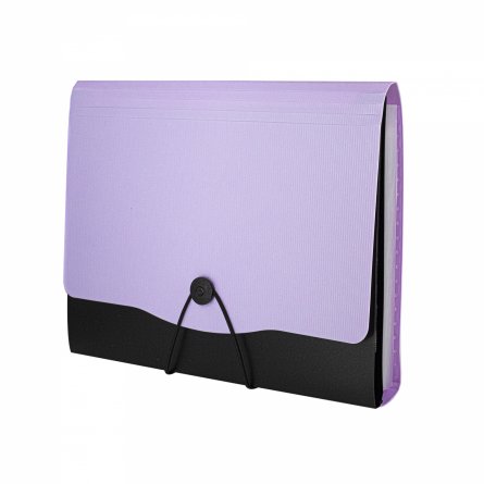 Папка-картотека Alingar, A4, 330х250 мм, на пуговице, пластик, 600 мкм, 13 отделений, папка-планшет, сиреневый клапан фото 2