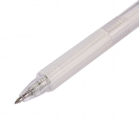 Ручка гелевая Alingar, 0,7 мм, белая, автоматическая, резиновый грип, круглый, прозрачный, пластиковый корпус, в уп. 12 шт., картонная упаковка фото 5