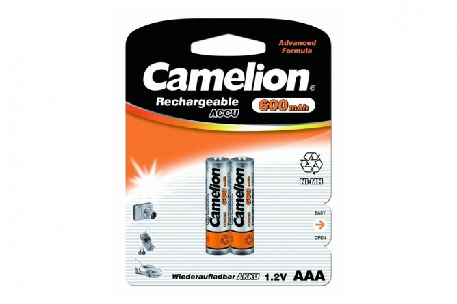 Аккумулятор Camelion R 3 600mAh Ni-Mh BL-2 (24/480) фото 1