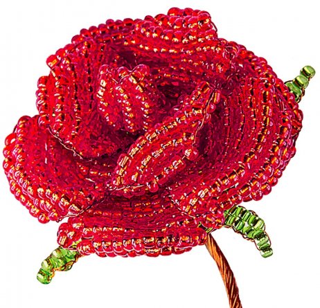 Набор для изготовления цветка из бисера  Клевер, 155х110х30 мм, картонная упаковка, "Алая роза" фото 2
