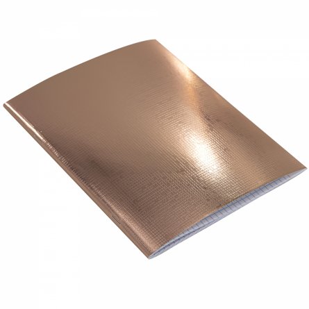 Тетрадь 48л., А5, клетка, Alingar "Gold  metallic", скрепка, дизайнерский картон, тиснение "лён", блок офсет, 100% белизна фото 2