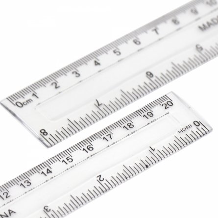 Линейка Alingar, 20 см, пластиковая, 2 шкалы см/дюйм, прозрачная, пакет ПВХ фото 1