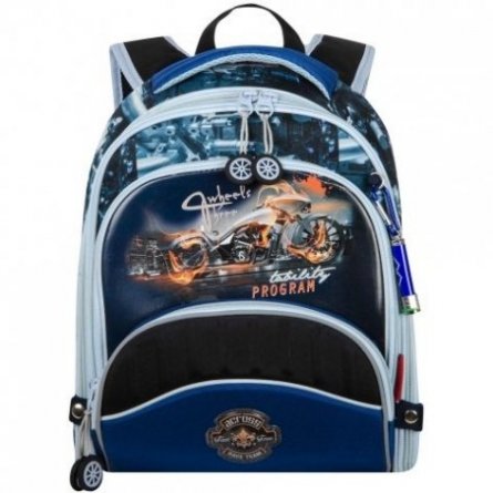 Рюкзак Across, школьный,  с мешком д/обуви, синий, 29х37х15 см фото 1