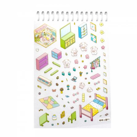 Наклейки для творчества - антистресс блокнот, 135*195 мм, "Sticker Collection", MINI, 3D стикеры, 20 комнат, 20 листов с наклейками, пакет с европодв. фото 24