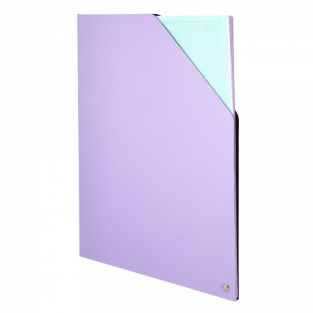 Архивная папка Alingar, A4, 330*250 мм, пластик, 1500 мкм, на резинке с 4 файлами, сиреневый фото 2