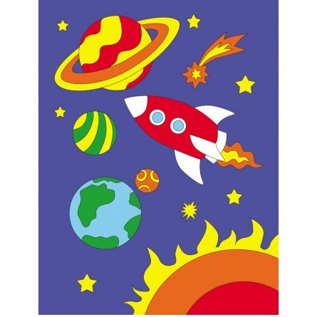 Картина по номерам Рыжий кот, 18х24 см, акриловые краски, холст, "Интересный космос" фото 1