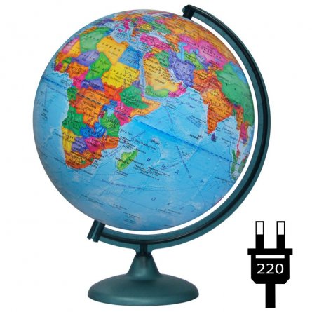Глобус политический, Глобусный мир, d=320 мм, с подсветкой, 220 V, на круглой подставке фото 1