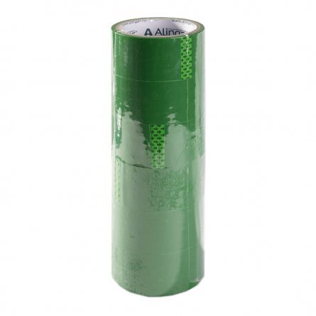 Клейкая лента упаковочная Alingar, 48 мм * 24 м, основа полипропилен, непрозрачная, цвет зелёный, уп. 6 шт. фото 1