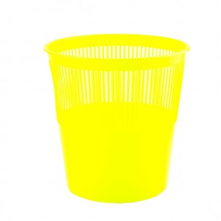 Корзина для бумаг Alingar,12 л, сетчатая, круглая, пластик, желтая фото 1