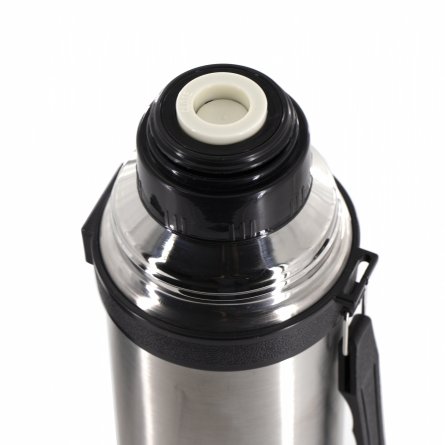 Термос Alingar, объем 1,1 л., серый, высота 29 см, диаметр 9 см, корпус металл, пластиковая ручка, ремешок, картонная упаковка фото 3