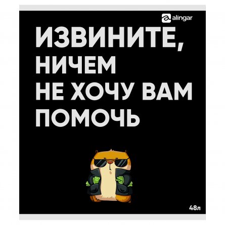 Тетрадь 48л, А5, клетка, Alingar, "Настроение: Хомяк ", скрепка, мелованный картон, выб УФ лак,  блок офсет, 5 дизайнов в пленке т/у фото 3