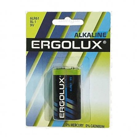 Батарейка Ergolux 6LR61 Alkaline BL-1 фото 1