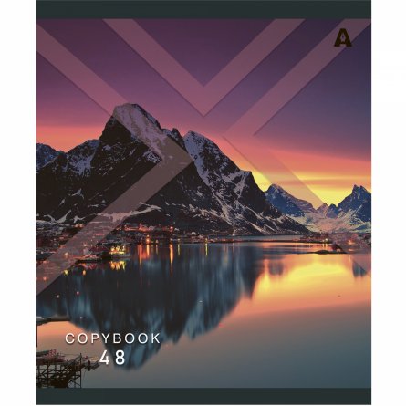 Тетрадь 48л., А5, клетка, Alingar "Необычный пейзаж", скрепка, мелованый  картон ( стандарт), блок офсет, 5 дизайнов в пленке т/у фото 7