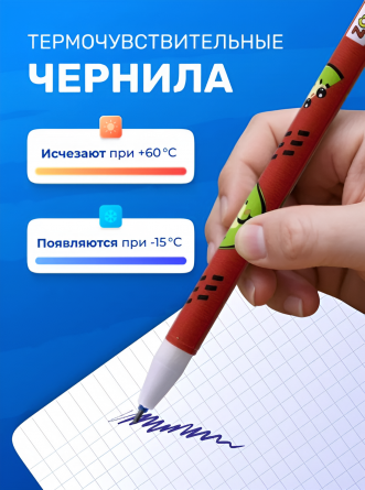 Ручка гелевая пиши-стирай Zoomi, "Фрукты", 0,5 мм, синяя, игольчатый наконечник, круглый цветной пластиковый корпус, пластик. упаковка фото 5