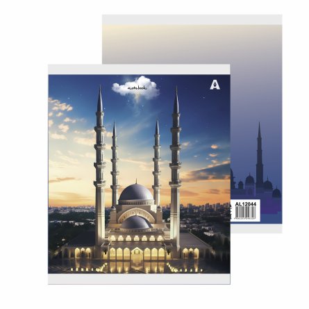 Тетрадь 36 л., А5, клетка, Alingar "Мечети", скрепка, офсет, мелованная бумага, 5 дизайнов в пленке т/у фото 2